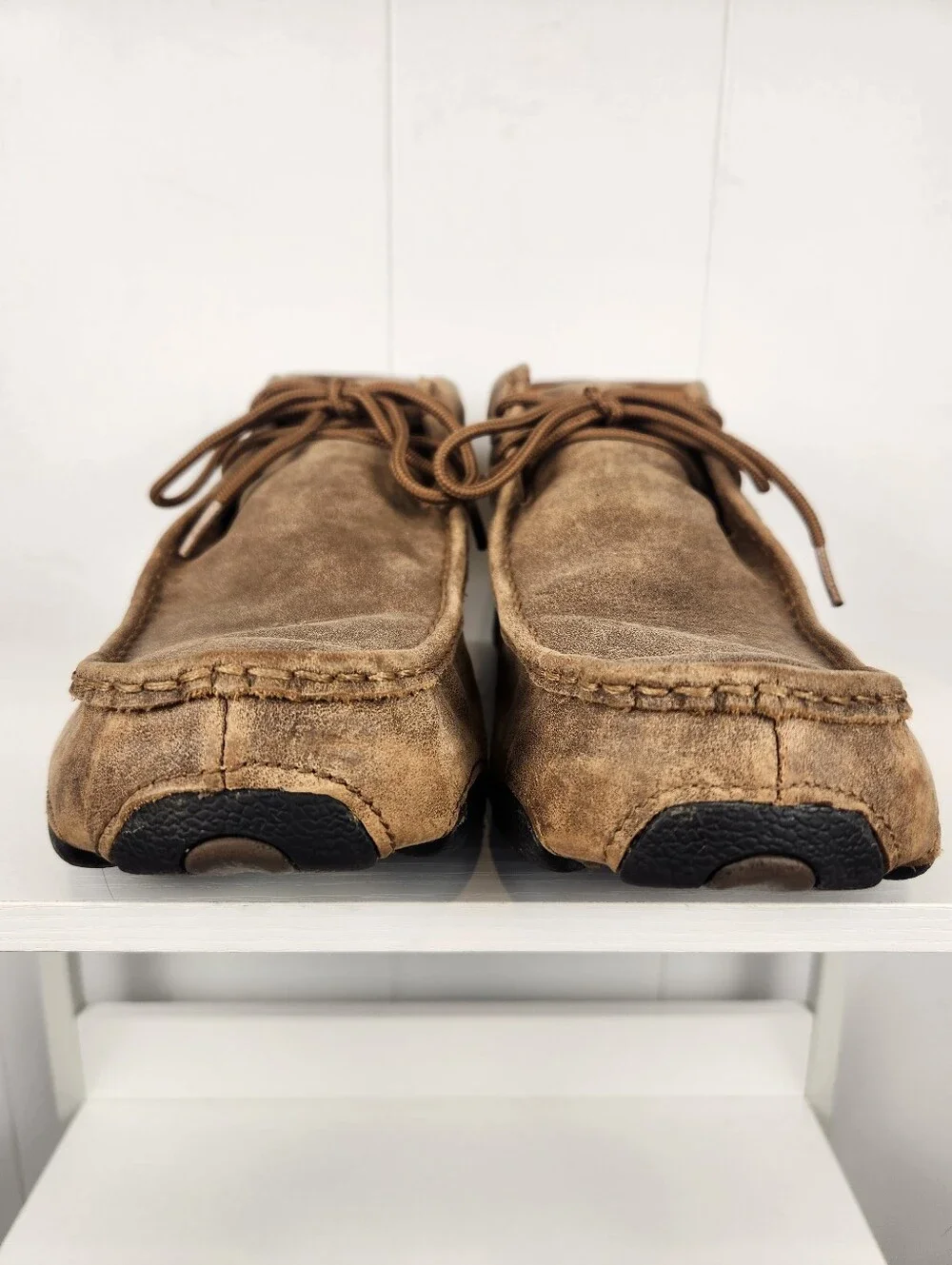 Twisted X Chukka Driving Moc Lace Up Shoes Men 9.5M Western Casual Brown Leather